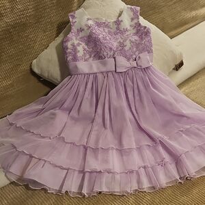 Jona Michelle Purple Ruffled Tiered Sundress for Wedding Guest